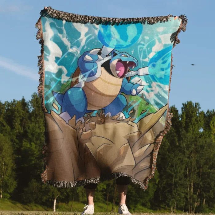 Blastoise Woven Tapestry Throw Blanket – Classic Wall Art, Room & Home Decor, Cozy Throw - Image 4