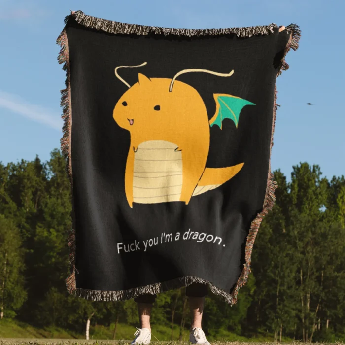 Dragonite Woven Tapestry Throw Blanket – Cute Wall Art, Room & Home Decor, Vibrant Home Accent - Image 4