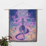 Mewtwo Woven Tapestry Throw Blanket – Legendary Wall Rug, Room & Home Decor, Cozy Throw - Image 2
