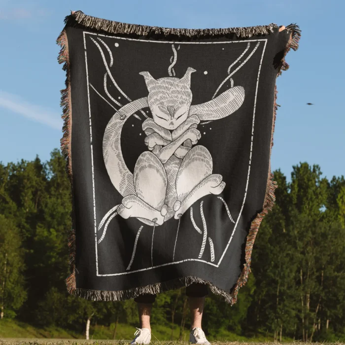Mewtwo Woven Tapestry Throw Blanket – Iconic Room Decor, Wall Art & Collectible Gift - Image 4