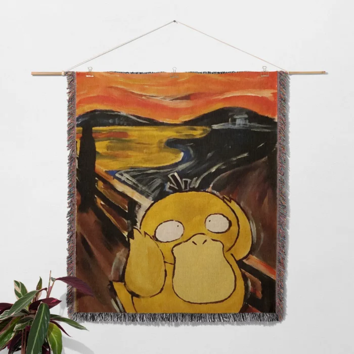 Psyduck Woven Tapestry Throw Blanket – Fun Wall Hanging, Room & Home Decor, Quirky Accent - Image 2