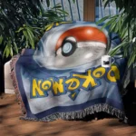 Poke Card Back Woven Tapestry Throw Blanket – Unique Collectible Wall Art, Room & Home Decor - Image 3
