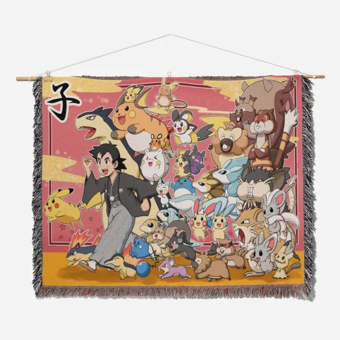 Poke Woven Tapestry Throw Blanket – Stylish Home Decor, Room & Wall Art, Pokemon Fan Favorite - Image 2