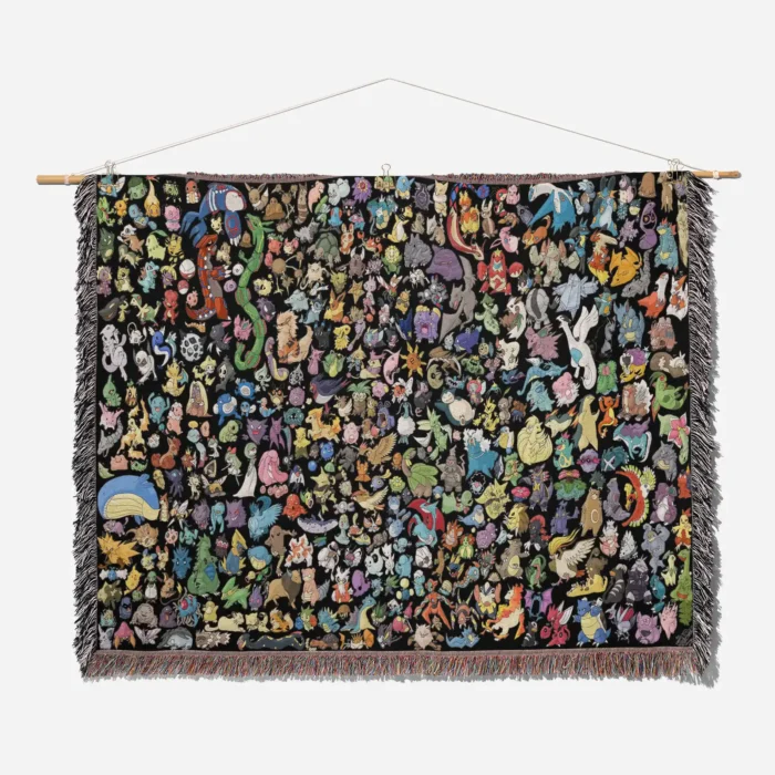 Poke Woven Tapestry Throw Blanket – Vibrant Wall Art, Cozy Room & Home Decor, Collectible Throw - Image 2