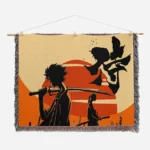 Samurai Woven Tapestry Throw Blanket – Hip-Hop Inspired Wall Art, Room & Home Decor - Image 2