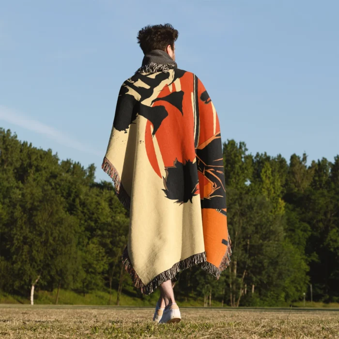 Samurai Woven Tapestry Throw Blanket – Hip-Hop Inspired Wall Art, Room & Home Decor - Image 5