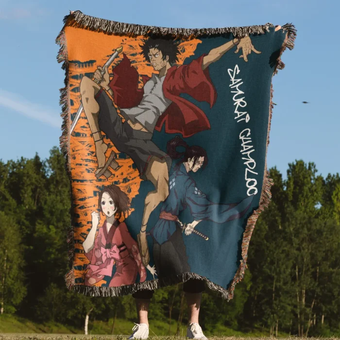 Samurai Woven Tapestry Throw Blanket – Unique Wall Art, Cozy Throw & Room Decor - Image 4