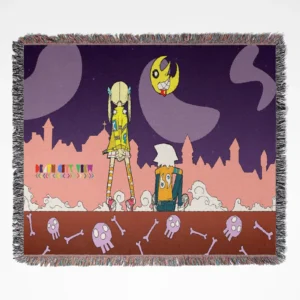 Soul Eater woven tapestry throw blanket, bold wall art design, stylish room and home decor accent for anime lovers.