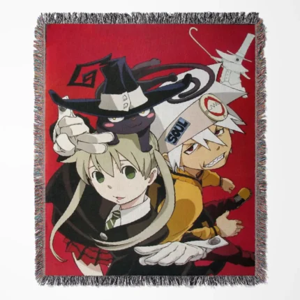 Soul Eater woven tapestry throw blanket, unique home decor, room and wall art, a perfect collectible gift for fans.