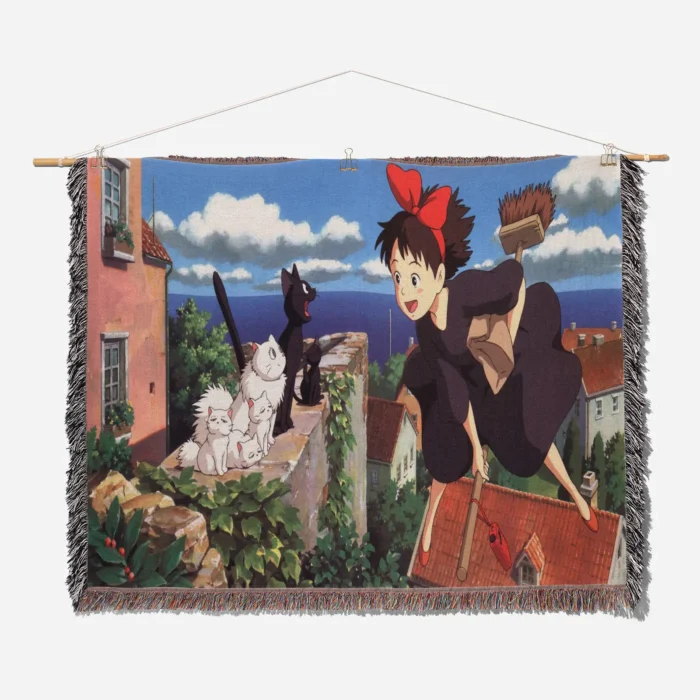 Kiki's Delivery Service Woven Tapestry Throw Blanket – Whimsical Wall Art, Room & Home Decor - Image 2