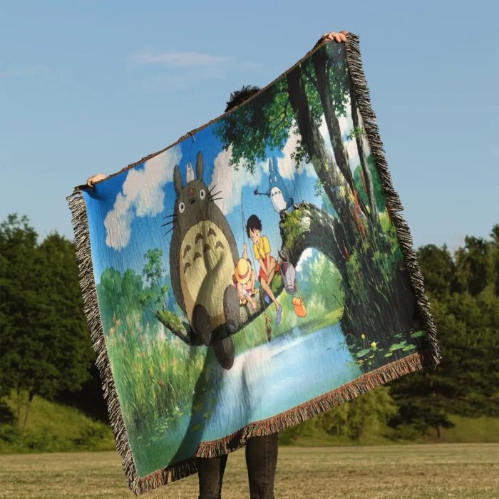My Neighbor Totoro Woven Tapestry Throw Blanket – Cute Wall Art, Cozy Room & Home Decor - Image 3