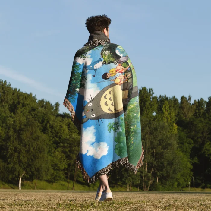My Neighbor Totoro Woven Tapestry Throw Blanket – Cute Wall Art, Cozy Room & Home Decor - Image 5