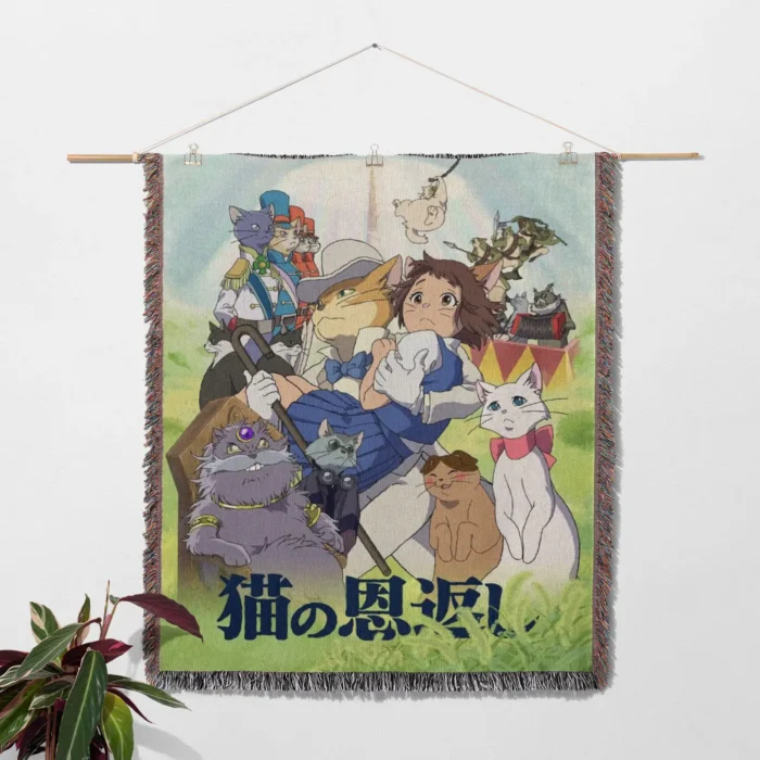 The Cat Returns Woven Tapestry Throw Blanket – Magical Wall Hanging, Room & Home Decor - Image 2
