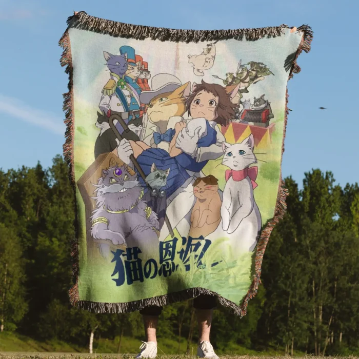 The Cat Returns Woven Tapestry Throw Blanket – Magical Wall Hanging, Room & Home Decor - Image 4