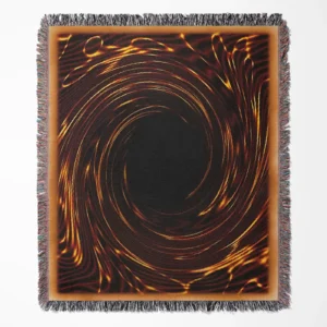 Yu-Gi-Oh! card back woven tapestry throw blanket, classic collectible room decor, wall art accent, ideal for fans.