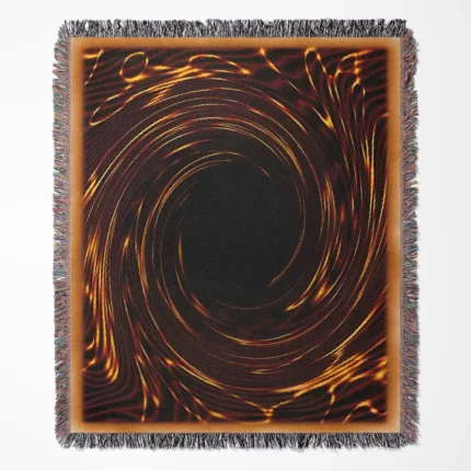 Yu-Gi-Oh! card back woven tapestry throw blanket, classic collectible room decor, wall art accent, ideal for fans.