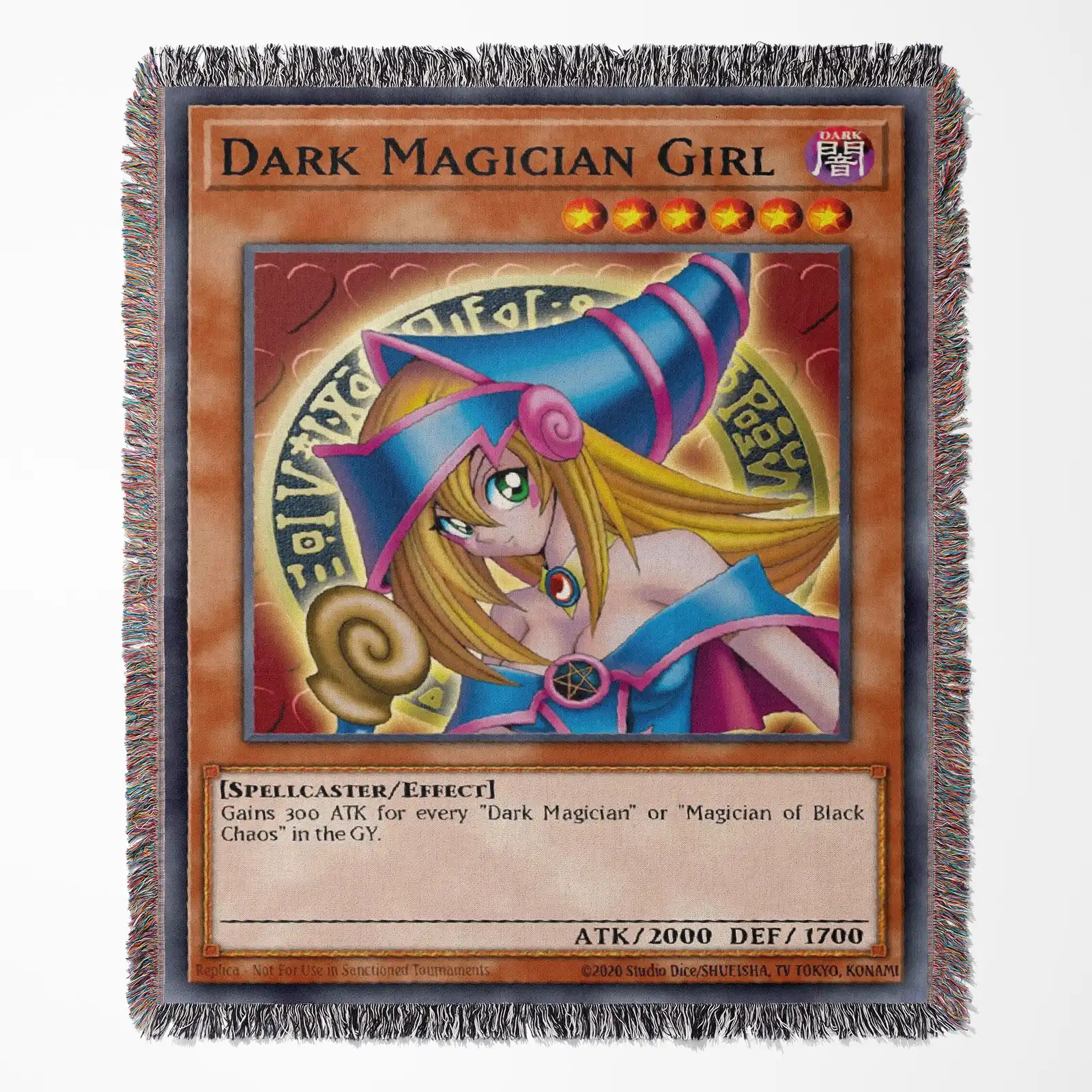 anime-woven-tapestry-throw-blanket-613 Yu-Gi-Oh! Dark Magician Girl card woven tapestry throw blanket, magical wall hanging, perfect for room and home decor.