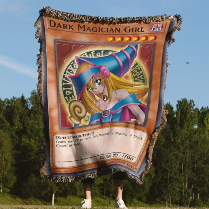 YGO Dark Magician Girl Card Woven Tapestry Throw Blanket – Magical Wall Hanging, Room & Home Decor - Image 4