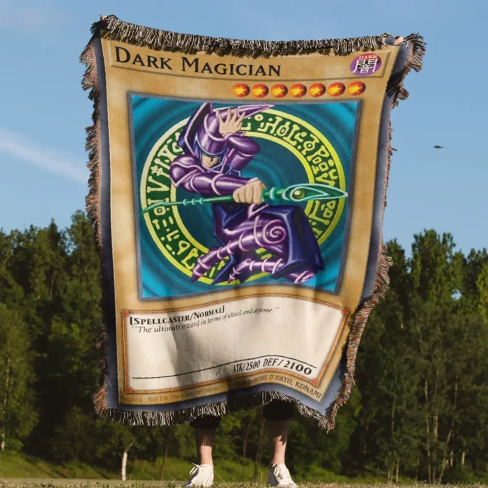 YGO Dark Magician Card Woven Tapestry Throw Blanket – Legendary Card Inspired Throw, Room & Wall Decor - Image 4