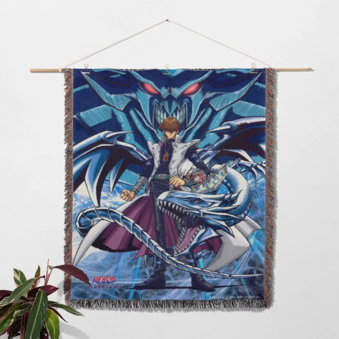 YGO Seto Kaiba Woven Tapestry Throw Blanket – Stylish Home Decor, Room & Wall Art, Collectible Gift - Image 2
