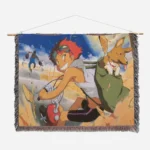 Cowboy Woven Tapestry Throw Blanket – Retro Wall Art, Space-Western Room & Home Decor - Image 2