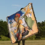 Cowboy Woven Tapestry Throw Blanket – Retro Wall Art, Space-Western Room & Home Decor - Image 3