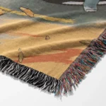 Cowboy Woven Tapestry Throw Blanket – Retro Wall Art, Space-Western Room & Home Decor - Image 6