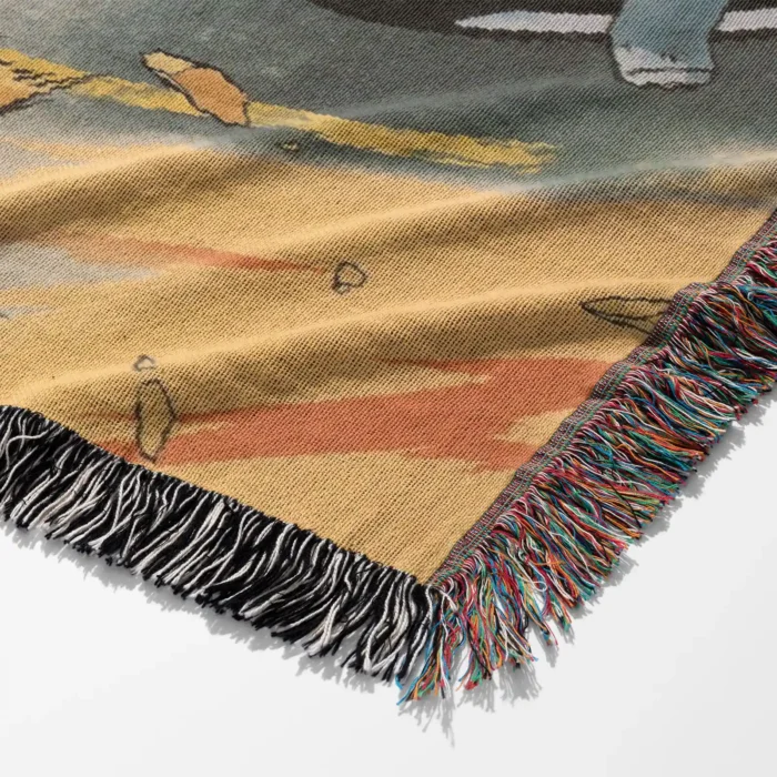 Cowboy Woven Tapestry Throw Blanket – Retro Wall Art, Space-Western Room & Home Decor - Image 6