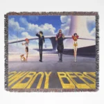 Cowboy Bebop woven tapestry throw blanket, classic wall art and cozy accent, perfect for adding a touch of space-western style to your home decor.
