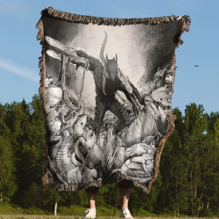 CSM Denji Woven Tapestry Throw Blanket – Unique Wall Rug, Home & Room Decor, Perfect Gift - Image 4