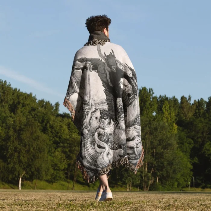 CSM Denji Woven Tapestry Throw Blanket – Unique Wall Rug, Home & Room Decor, Perfect Gift - Image 5