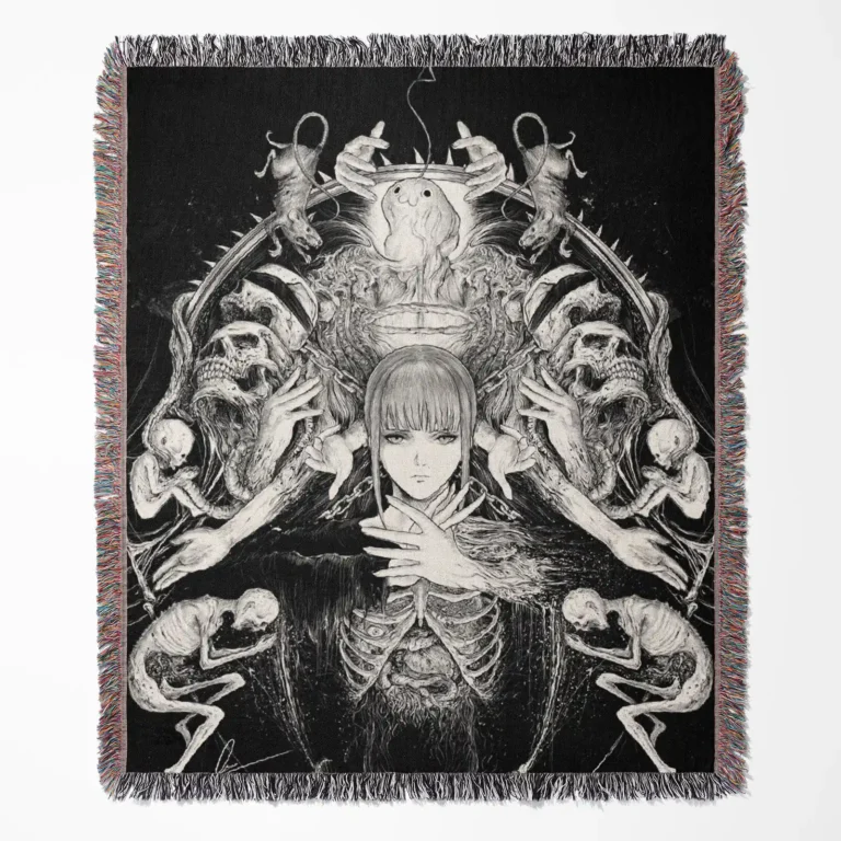 Chainsaw Man Makima woven tapestry throw blanket, modern wall art and room decor, the ideal gift for fans of the powerful Makima from Chainsaw Man.
