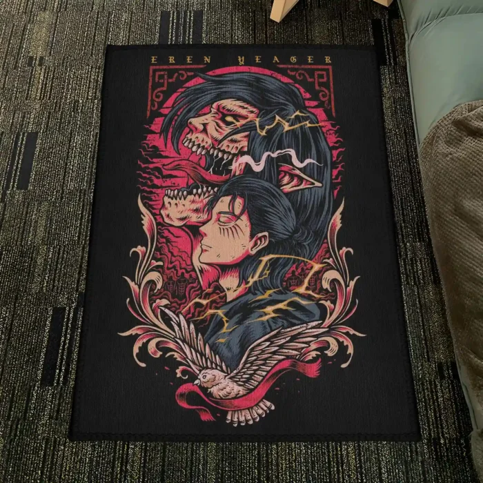 AOT Eager Yeager Rug – Perfect Gift for Boys Bedroom, Gaming Room, or Dorm - Image 4