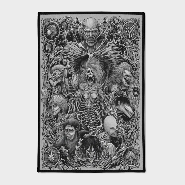 This *Attack on Titan* nine titans rug is a soft and stylish choice for gaming setups. A perfect gift for anime fans and collectors.