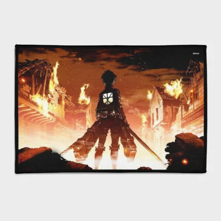 This *Attack on Titan* ruined city rug brings a unique look to any anime-themed bedroom or game room. Ideal for otaku decor and fan spaces.