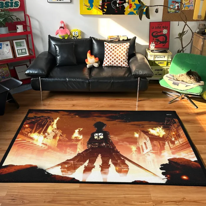 AOT Ruined City Rug – Unique Floor Rug for Anime-Themed Bedroom or Game Room - Image 2