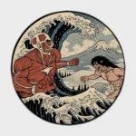 Add a touch of classic Japanese art to your home or office decor with this Ukiyo-e round rug. It’s a stylish and timeless addition to any space, perfect for art lovers.