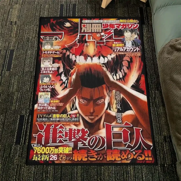 AOT Manga Anime Comic Cover Rug – Merch Rug for Boys Bedroom or Game Room - Image 4