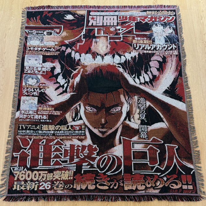 AOT Manga Cover Woven Tapestry Throw Blanket – Unique Wall Rug, Room & Home Decor, Must-Have Merch & Gift - Image 6