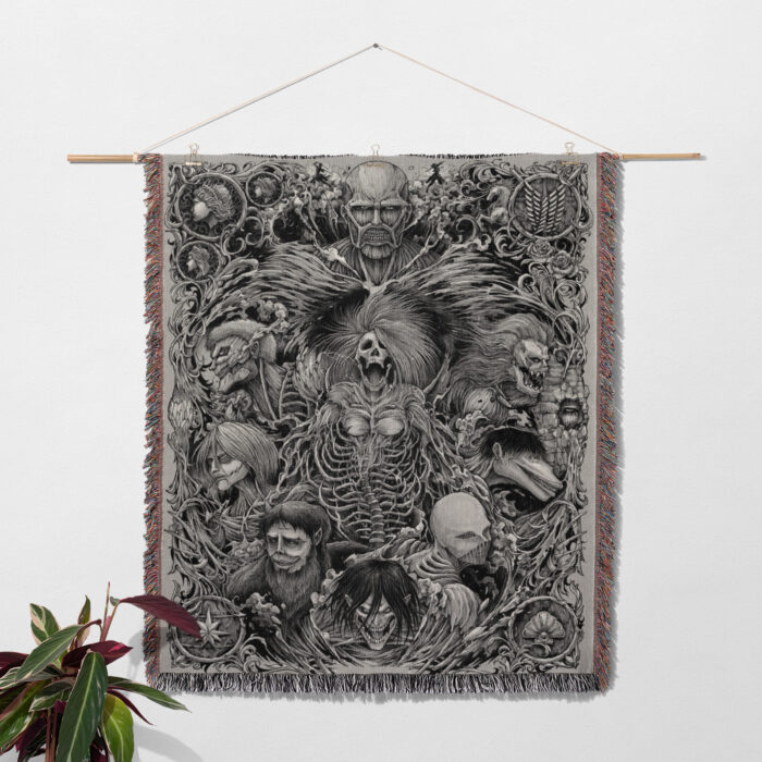 AOT Nine Titan Woven Tapestry Throw Blanket – Stunning Wall Rug, Picnic Mat & Home Display, Great Gift - Image 2