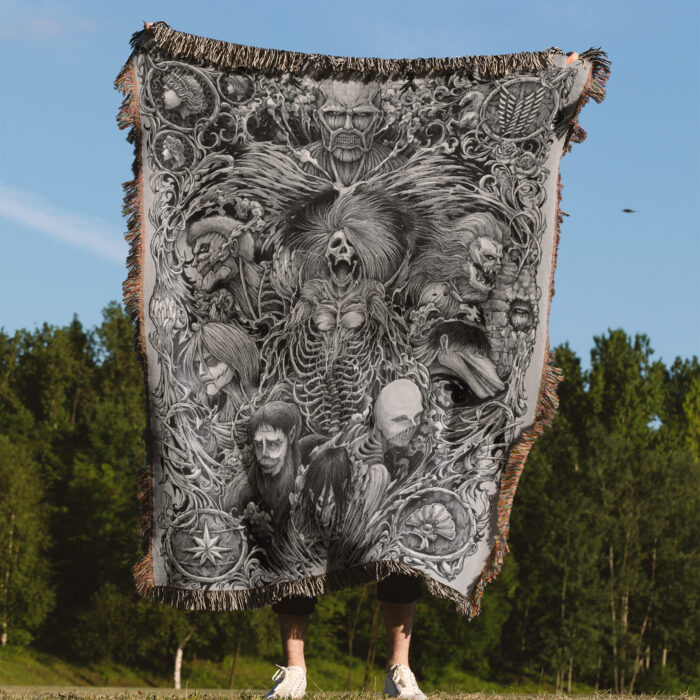 AOT Nine Titan Woven Tapestry Throw Blanket – Stunning Wall Rug, Picnic Mat & Home Display, Great Gift - Image 4