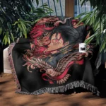 AOT Eren Yeager Woven Tapestry Throw Blanket – Striking Wall Rug, Home & Room Decor, Ideal Collectible Gift - Image 3