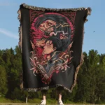 AOT Eren Yeager Woven Tapestry Throw Blanket – Striking Wall Rug, Home & Room Decor, Ideal Collectible Gift - Image 4