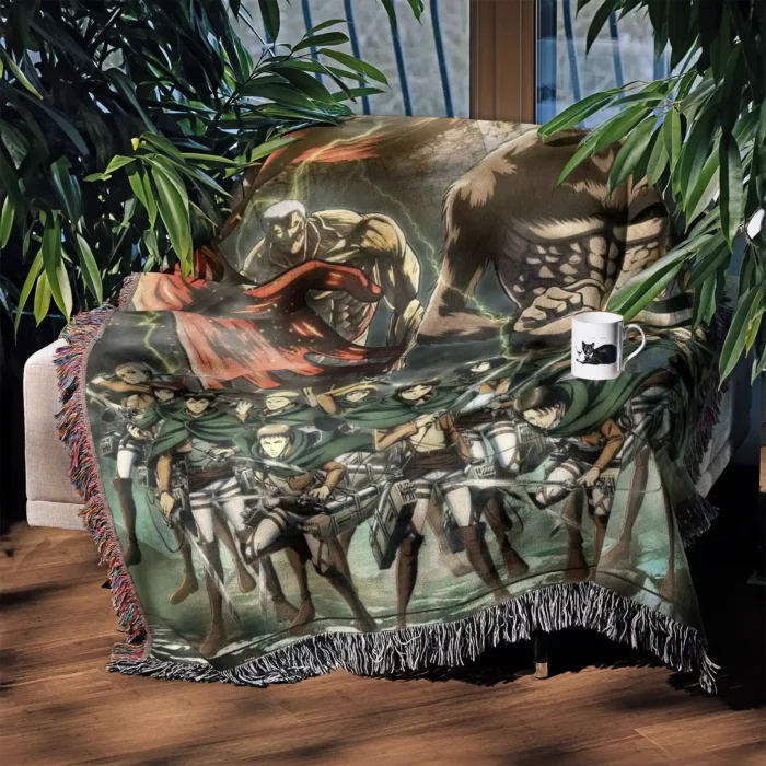 AOT Woven Tapestry Throw Blanket – Cool Wall Art, Cozy Room & Home Decor, Must-Have Merch - Image 3