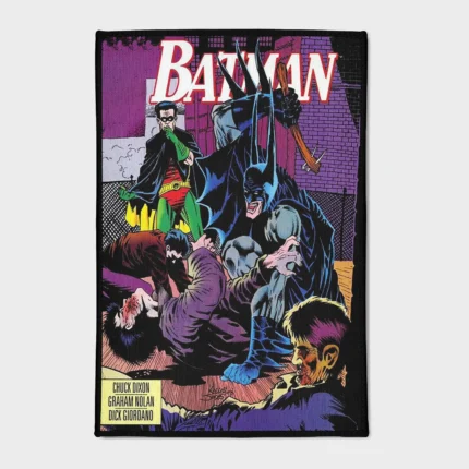Step into the world of *Batman* with this Bats comic cover rug. Perfect for game rooms or fan decor, it brings Gotham’s dark hero to life, making it ideal for comic fans.