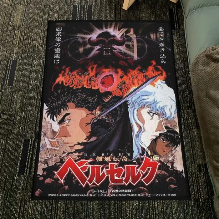 Berserk Old Anime Poster Rug – Unique Rug for Boys Room or Otaku Gift - Image 4