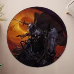 Skull Knight Round Rug – Unique Rug for Bedroom or Dark Fantasy Setup - Image 4