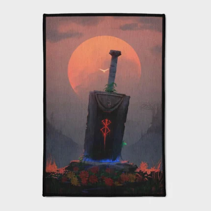 This *Berserk* Sword Tomb rug is the perfect gift for boys, teens, and anime game lovers. A striking decor piece that captures the dark fantasy world.