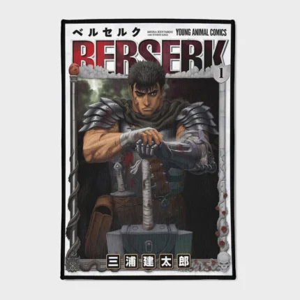 This *Berserk* Guts comic cover rug adds a dark, stylish vibe to bedrooms, game rooms, or dorms. Perfect for manga fans and collectors.