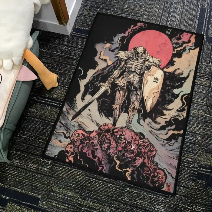Berserk Skull Knight Rug – Soft Floor Rug for Gaming Setup or Anime Bedroom - Image 4